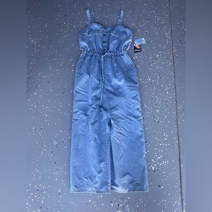 Soft denim pant romper small